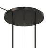 Lampenbaldachin XXL Aluminium, 5 Löcher, Ø 50 cm – Schwarz, 1 Seitenloch