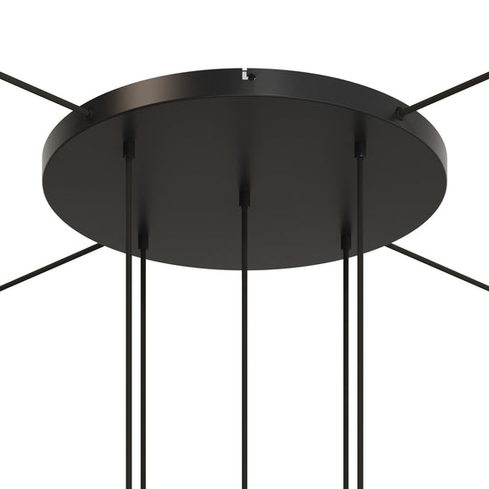 Lampenbaldachin XXL Aluminium, 5 Löcher, Ø 50 cm – Schwarz, 4 Seitenlöcher