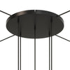 Lampenbaldachin XXL Aluminium, 5 Löcher, Ø 50 cm – Schwarz, 4 Seitenlöcher