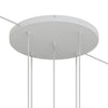 Lampenbaldachin XXL Aluminium, 5 Löcher, Ø 50 cm – Weiss matt, 2 Seitenlöcher