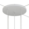 Lampenbaldachin XXL Aluminium, 5 Löcher, Ø 50 cm – Weiss matt, 3 Seitenlöcher
