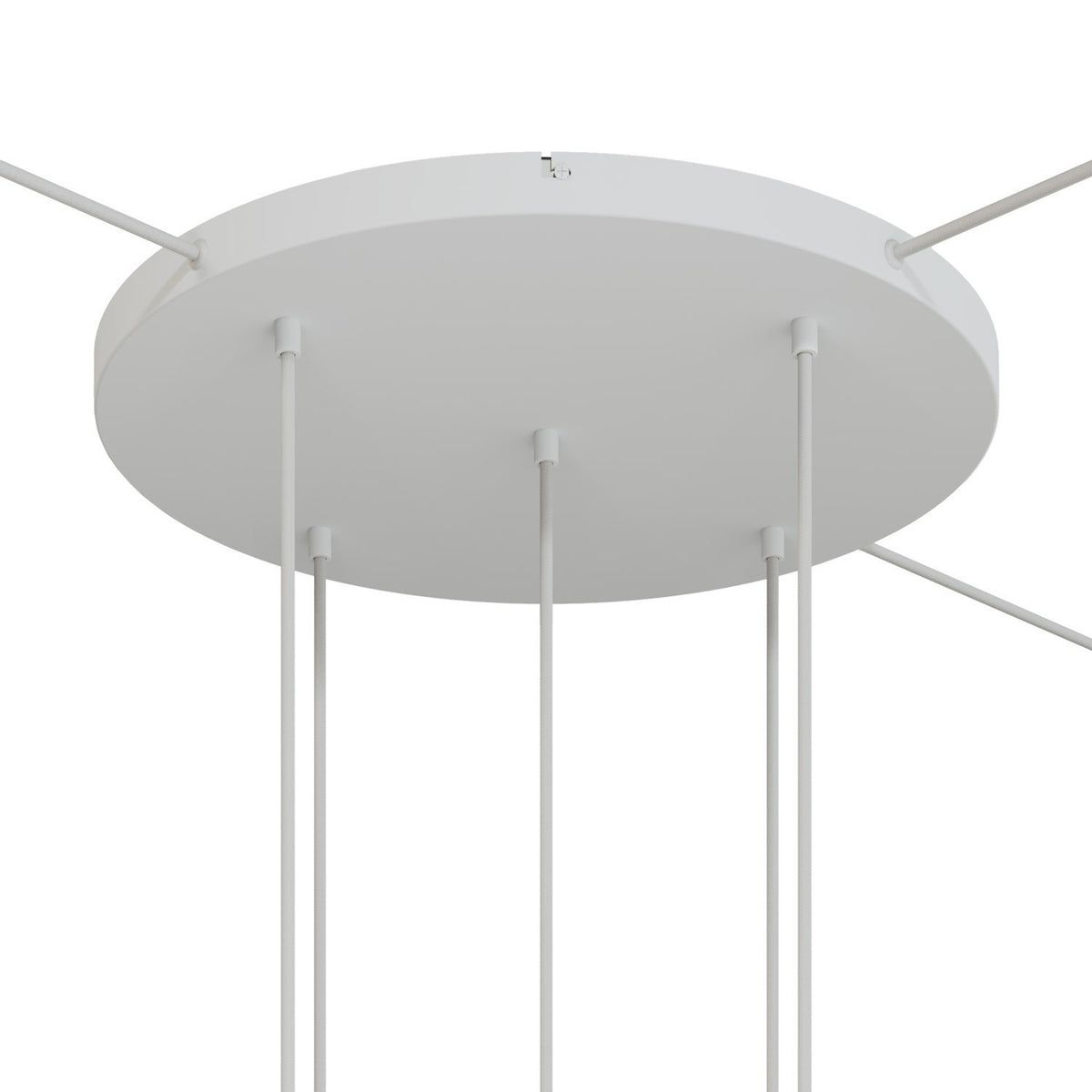 Lampenbaldachin XXL Aluminium, 5 Löcher, Ø 50 cm – Weiss matt, 3 Seitenlöcher