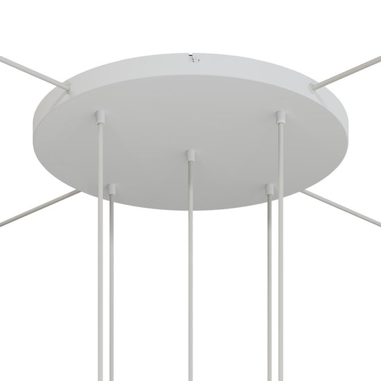 Lampenbaldachin XXL Aluminium, 5 Löcher, Ø 50 cm – Weiss matt, 4 Seitenlöcher