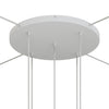 Lampenbaldachin XXL Aluminium, 5 Löcher, Ø 50 cm – Weiss matt, 4 Seitenlöcher