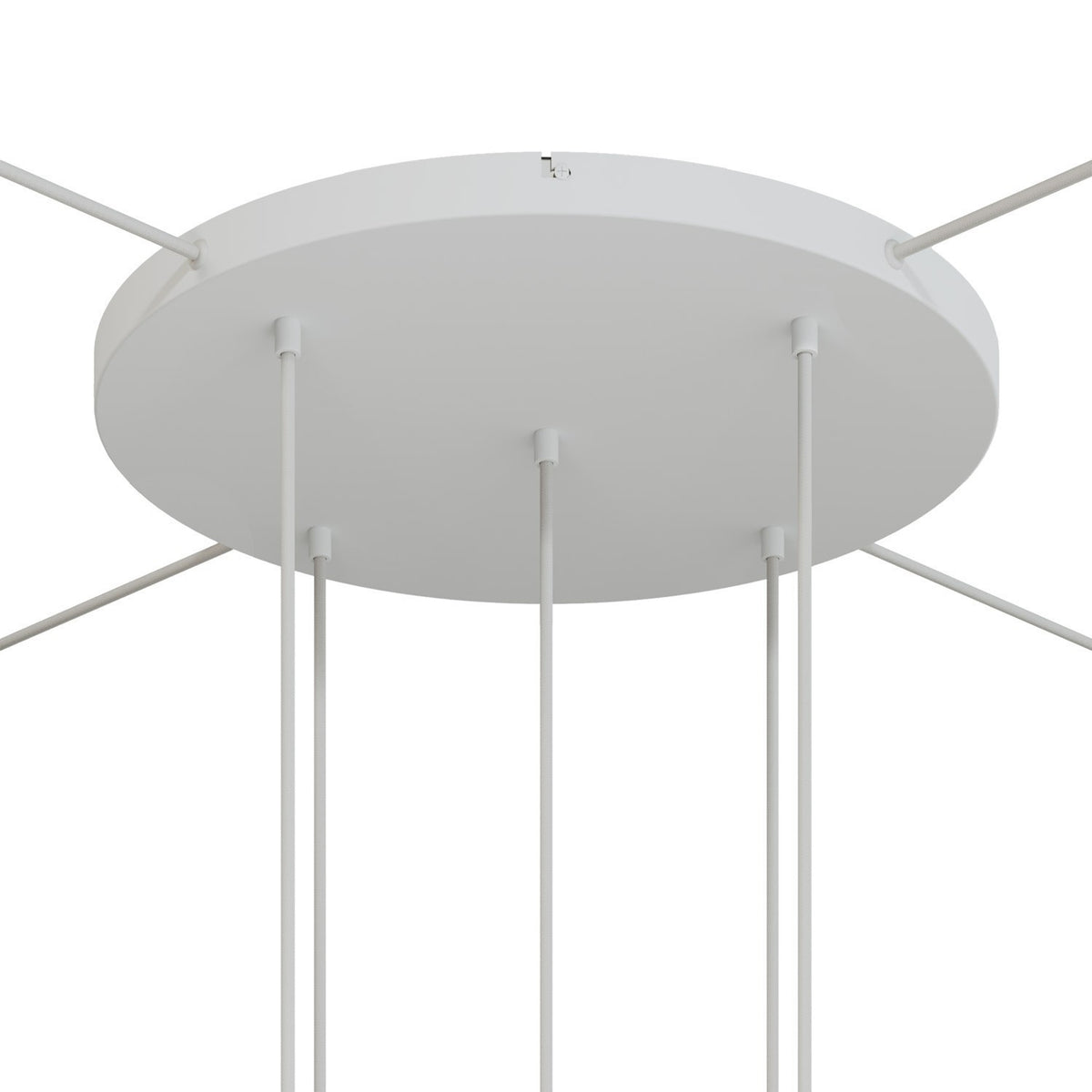 Lampenbaldachin XXL Aluminium, 5 Löcher, Ø 50 cm – Weiss matt, 4 Seitenlöcher