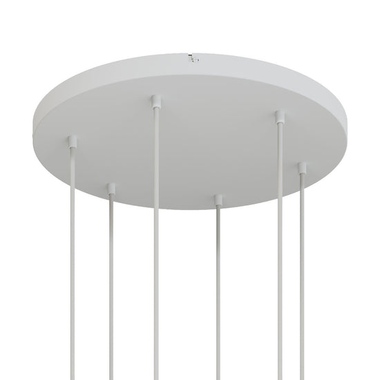 Lampenbaldachin XXL Aluminium, 6 Löcher, Ø 50 cm – Weiss matt, ohne Seitenlöcher
