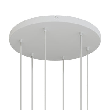 Lampenbaldachin XXL Aluminium, 6 Löcher, Ø 50 cm – Weiss matt, ohne Seitenlöcher