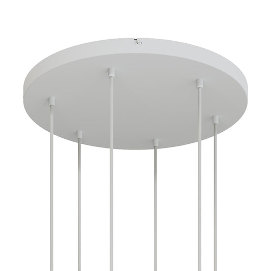Lampenbaldachin XXL Aluminium, 6 Löcher, Ø 50 cm – Weiss matt, ohne Seitenlöcher