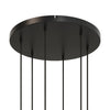 Lampenbaldachin XXL Aluminium, 6 Löcher, Ø 50 cm – Schwarz, ohne Seitenlöcher