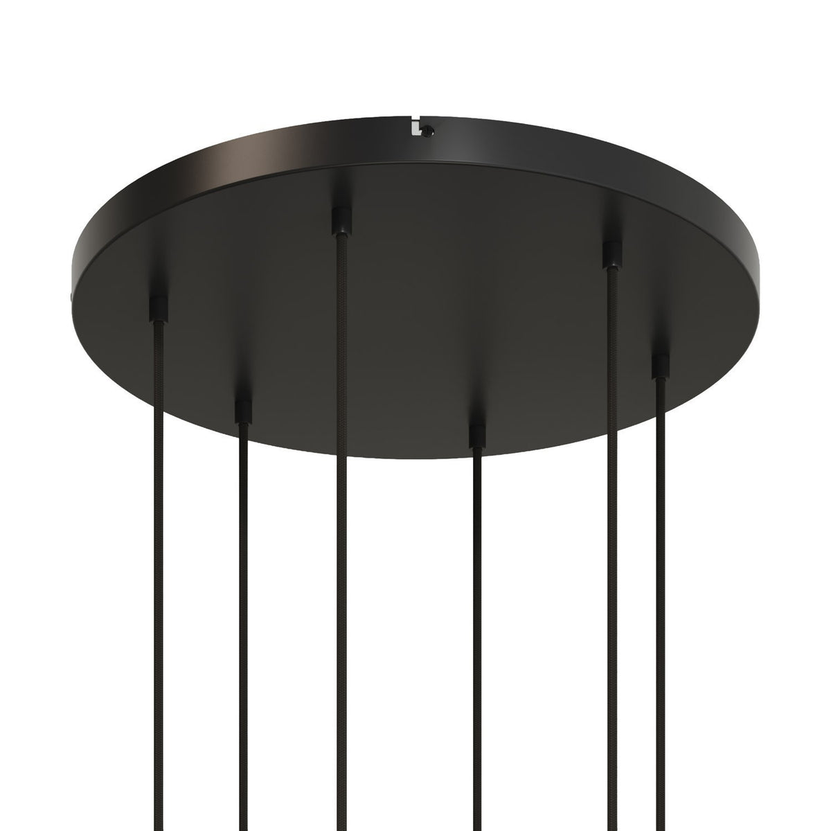 Lampenbaldachin XXL Aluminium, 6 Löcher, Ø 50 cm – Schwarz, ohne Seitenlöcher