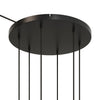 Lampenbaldachin XXL Aluminium, 6 Löcher, Ø 50 cm – Schwarz, 1 Seitenloch