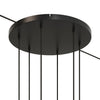 Lampenbaldachin XXL Aluminium, 6 Löcher, Ø 50 cm – Schwarz, 2 Seitenlöcher