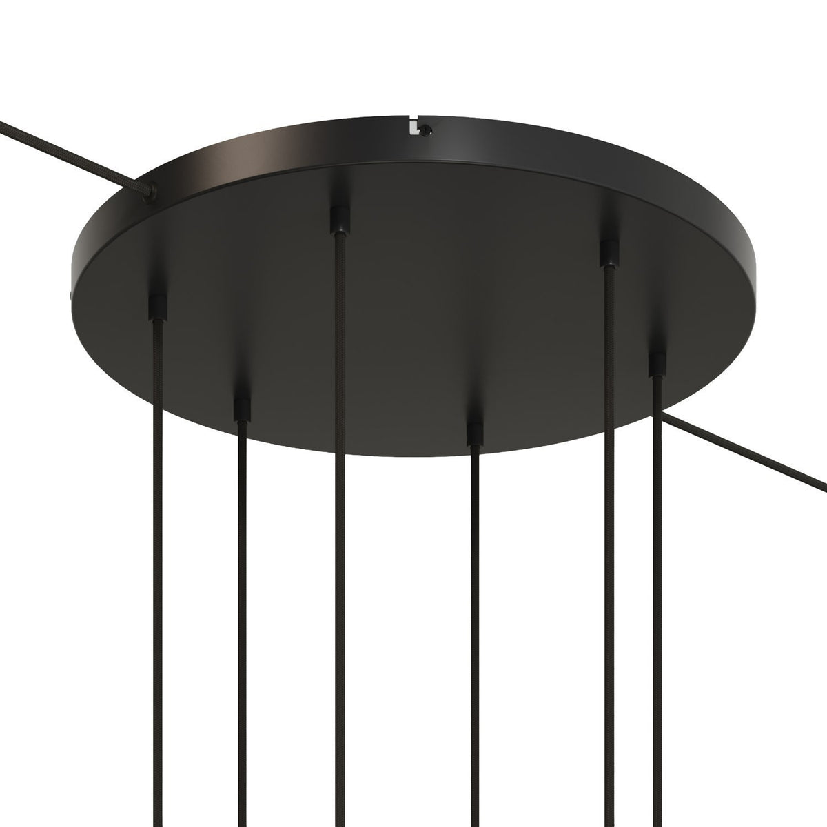 Lampenbaldachin XXL Aluminium, 6 Löcher, Ø 50 cm – Schwarz, 2 Seitenlöcher