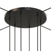 Lampenbaldachin XXL Aluminium, 6 Löcher, Ø 50 cm – Schwarz, 4 Seitenlöcher