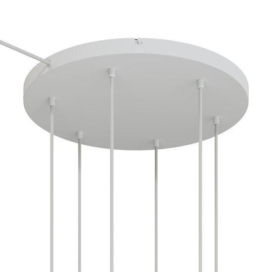 Lampenbaldachin XXL Aluminium, 6 Löcher, Ø 50 cm – Weiss matt, 1 Seitenloch