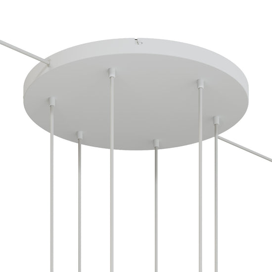 Lampenbaldachin XXL Aluminium, 6 Löcher, Ø 50 cm – Weiss matt, 2 Seitenlöcher