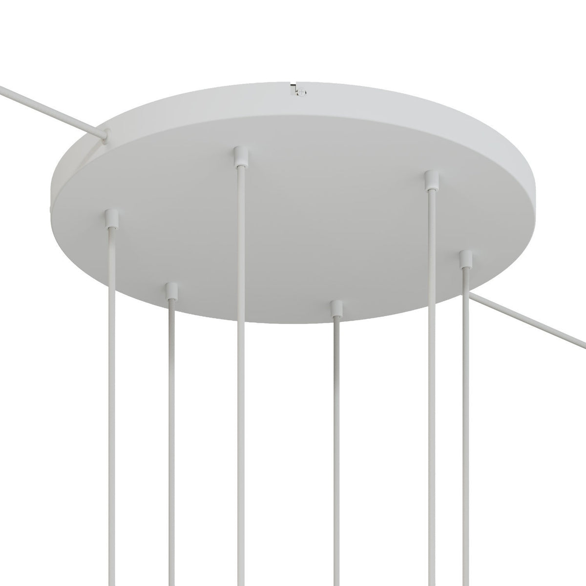 Lampenbaldachin XXL Aluminium, 6 Löcher, Ø 50 cm – Weiss matt, 2 Seitenlöcher