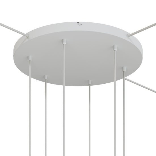 Lampenbaldachin XXL Aluminium, 6 Löcher, Ø 50 cm – Weiss matt, 3 Seitenlöcher