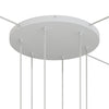 Lampenbaldachin XXL Aluminium, 6 Löcher, Ø 50 cm – Weiss matt, 3 Seitenlöcher