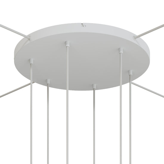 Lampenbaldachin XXL Aluminium, 6 Löcher, Ø 50 cm – Weiss matt, 4 Seitenlöcher