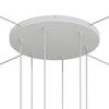 Lampenbaldachin XXL Aluminium, 6 Löcher, Ø 50 cm – Weiss matt, 4 Seitenlöcher