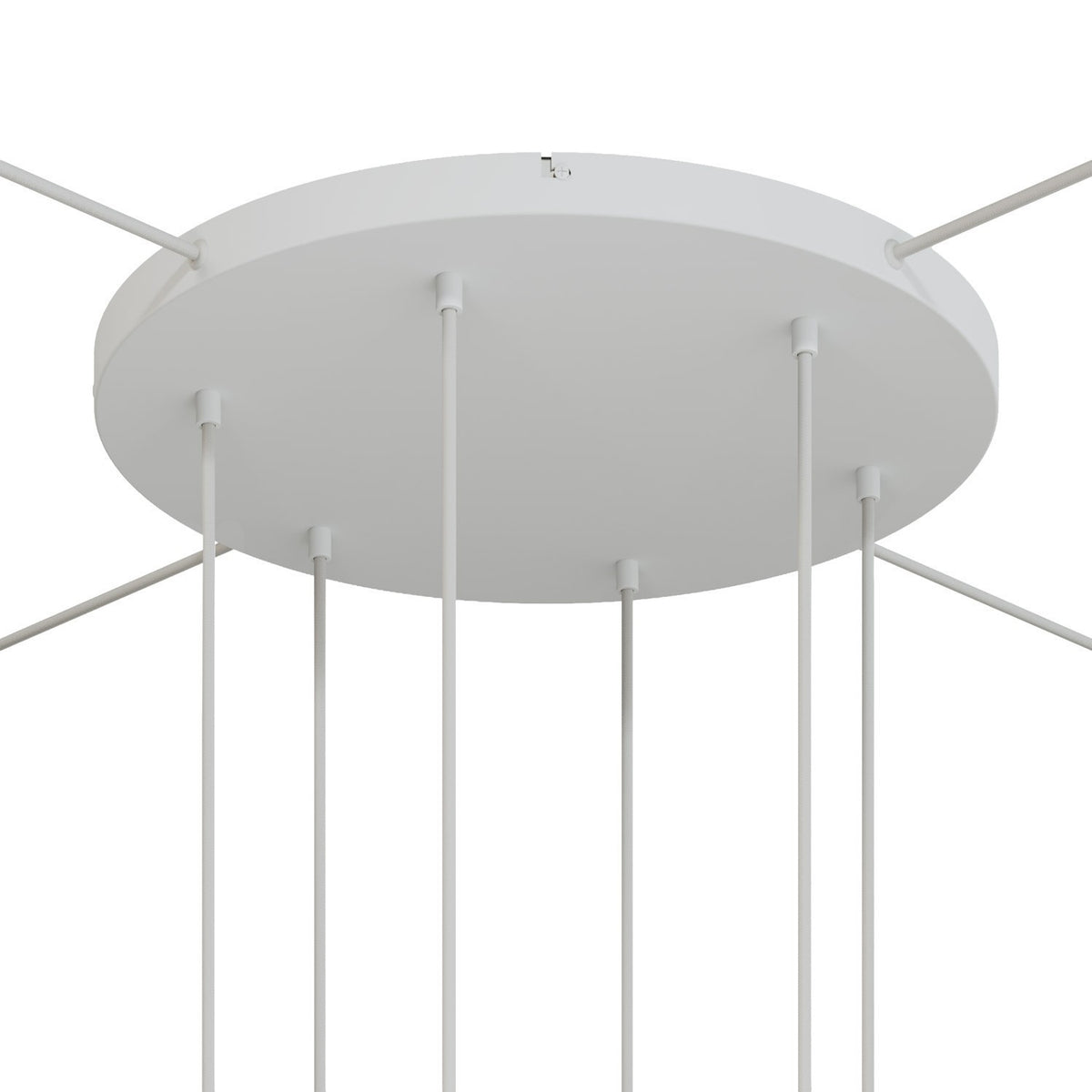 Lampenbaldachin XXL Aluminium, 6 Löcher, Ø 50 cm – Weiss matt, 4 Seitenlöcher