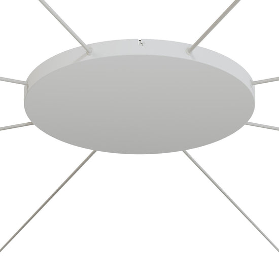 Lampenbaldachin XXL Aluminium, 8 seitliche Ausgänge, Ø 50 cm – Weiss matt
