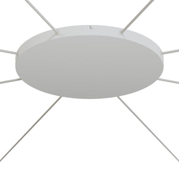 Lampenbaldachin XXL Aluminium, 8 seitliche Ausgänge, Ø 50 cm – Weiss matt