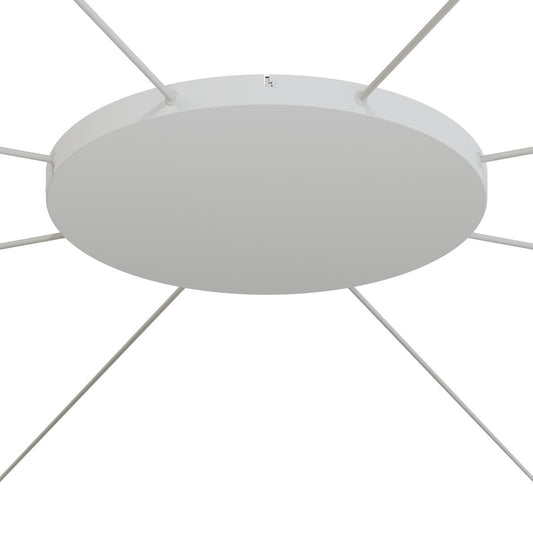 Lampenbaldachin XXL Aluminium, 8 seitliche Ausgänge, Ø 50 cm – Weiss matt