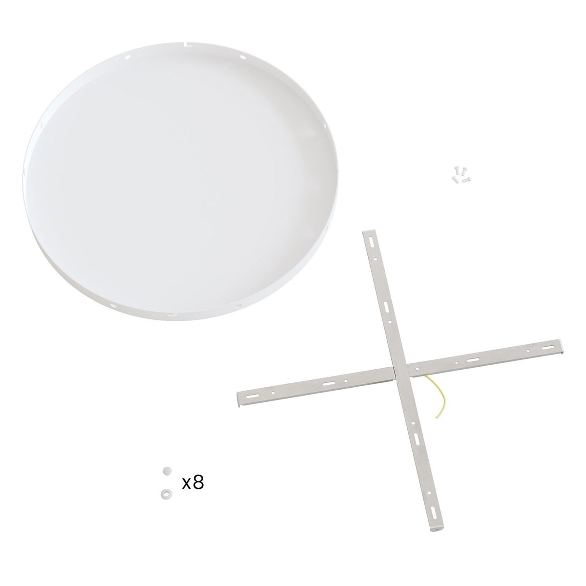 Lampenbaldachin XXL Aluminium, 8 seitliche Ausgänge, Ø 50 cm – Weiss matt