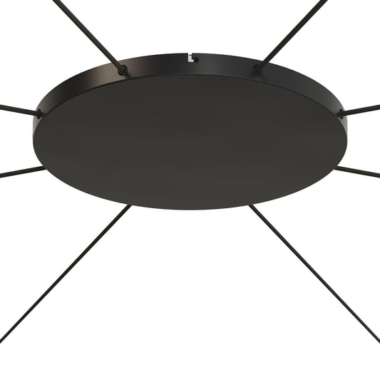 Lampenbaldachin XXL Aluminium, 8 seitliche Ausgänge, Ø 50 cm – Schwarz