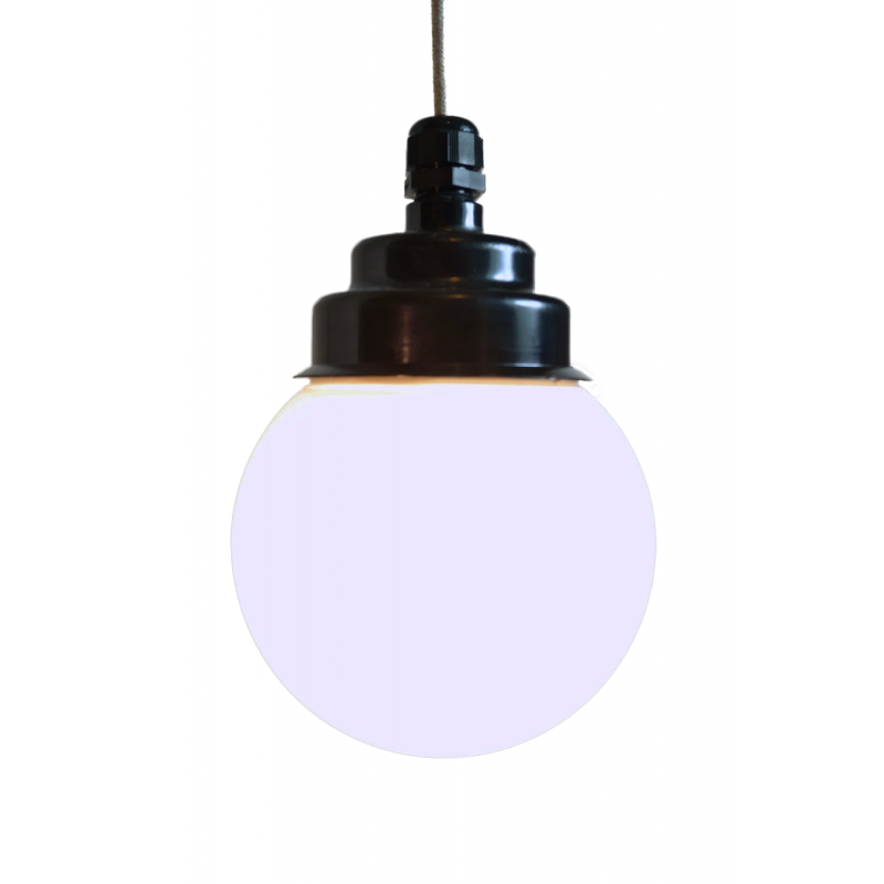 Kugellampe / Milchglas weiss