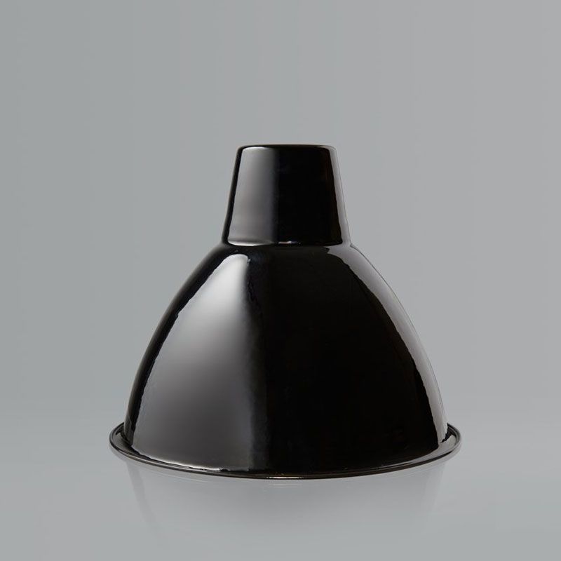 Emaille Lampenschirm Black Dome / Schwarz