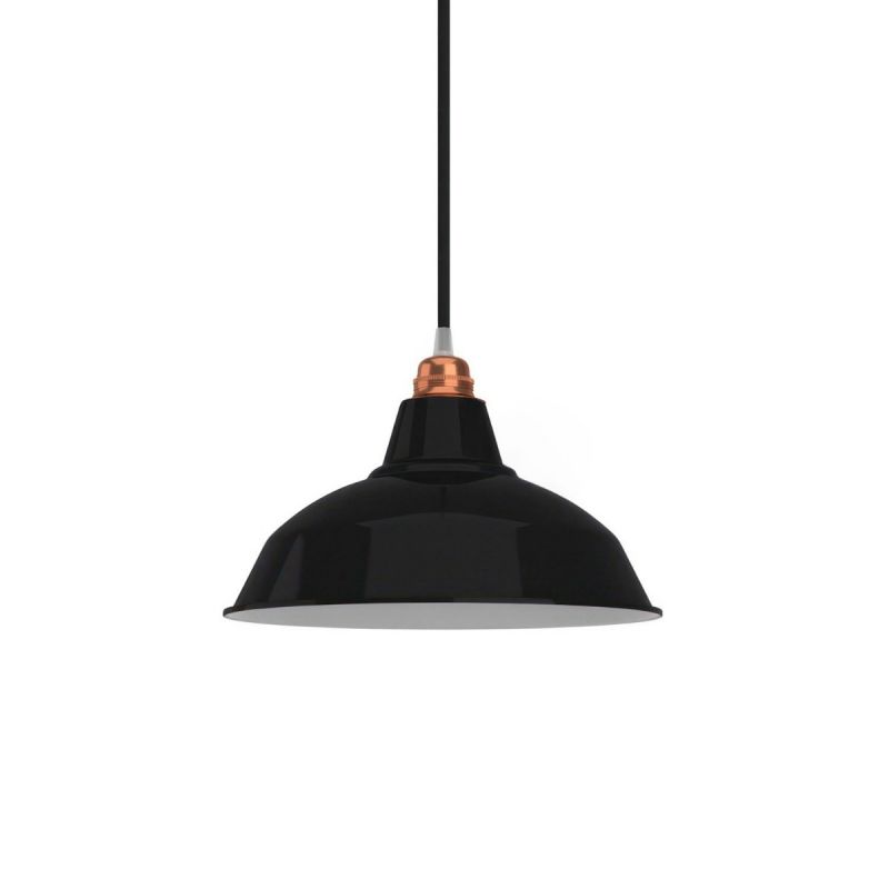 Lampenschirm aus lackiertem Metall – Diner Schwarz
