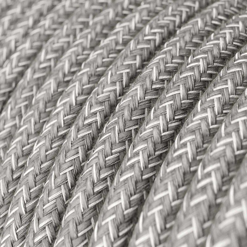 Textilkabel Naturgewebe / Leinen Asche