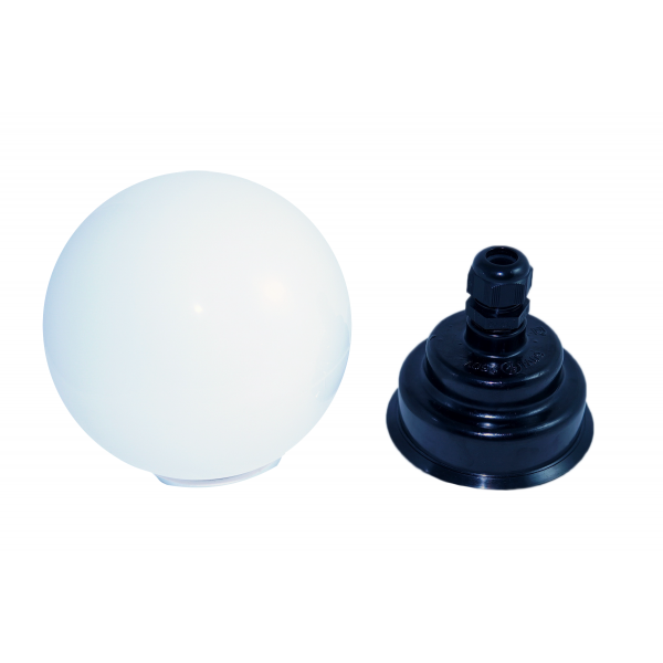 Kugellampe / Milchglas weiss