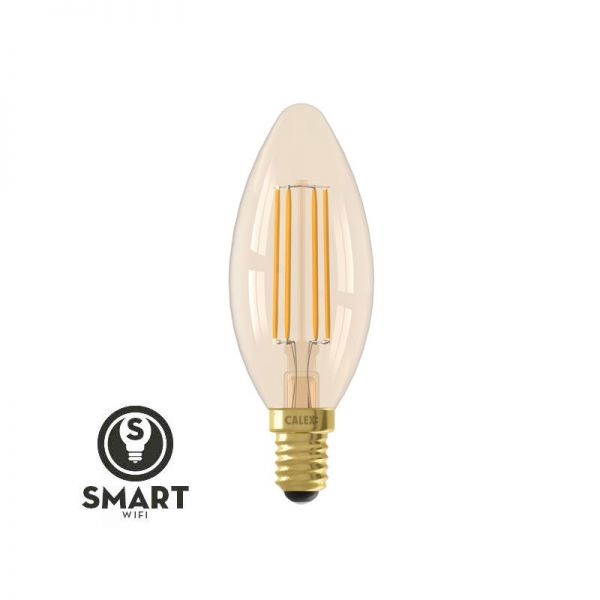 Calex SMART Candle B35 Gold Full Glass Straight filament / 4.9 Watt E14