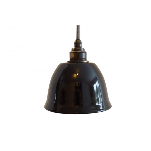 Emaille Lampenschirm Old Bell / Schwarz