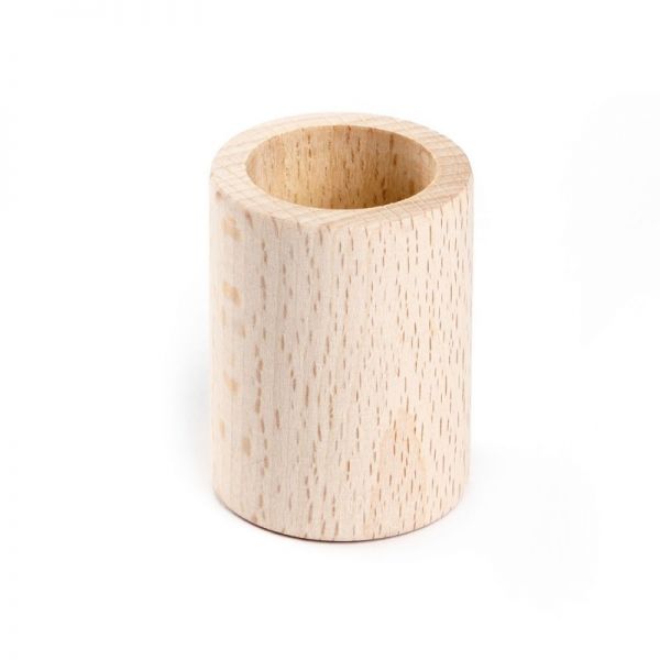 Holz Abschluss zylindrisch für 2XL Seilkabel / Natur