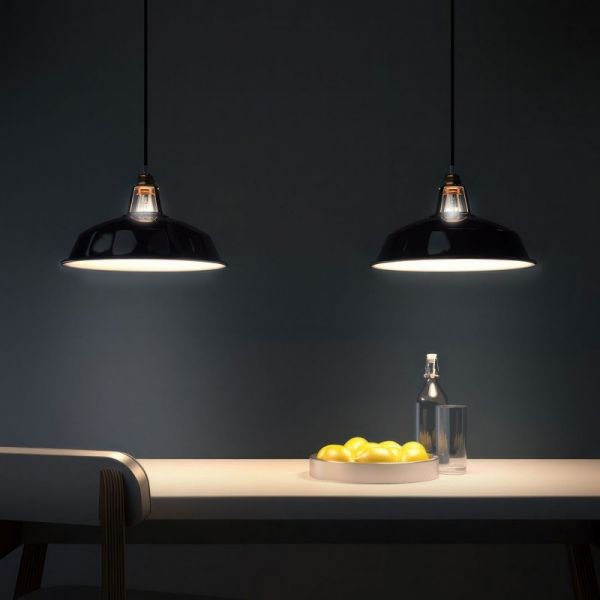 Lampenschirm aus lackiertem Metall – Rotterdam Schwarz