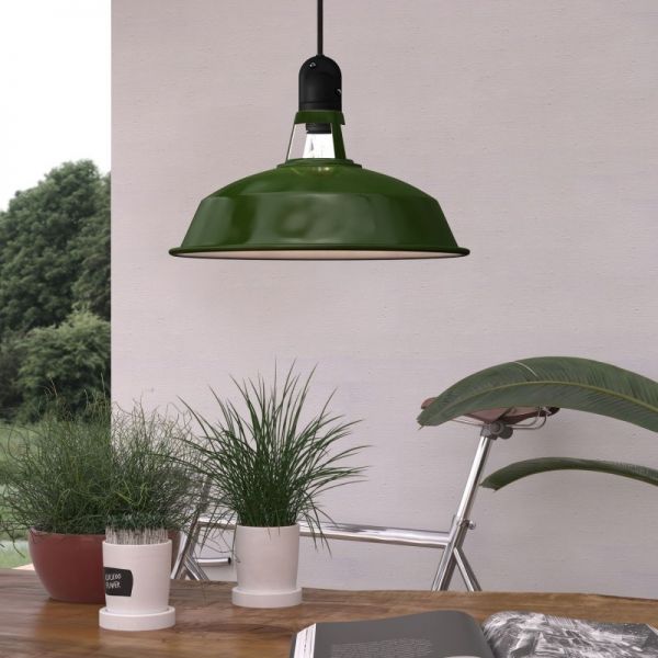 Lampenschirm aus lackiertem Metall – Valencia Grün