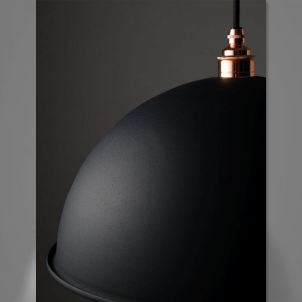 Lampenschirm Black Bell XL / Mattschwarz & Weiss
