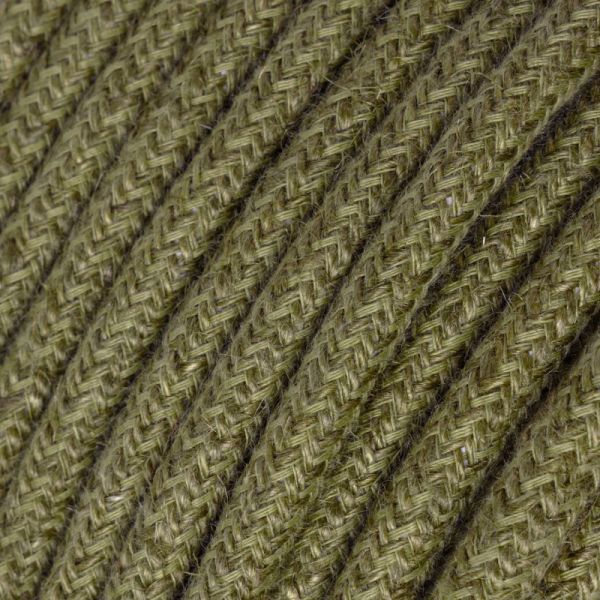 Textilkabel Naturgewebe 2x0.75mm / Leinen Olivenhain
