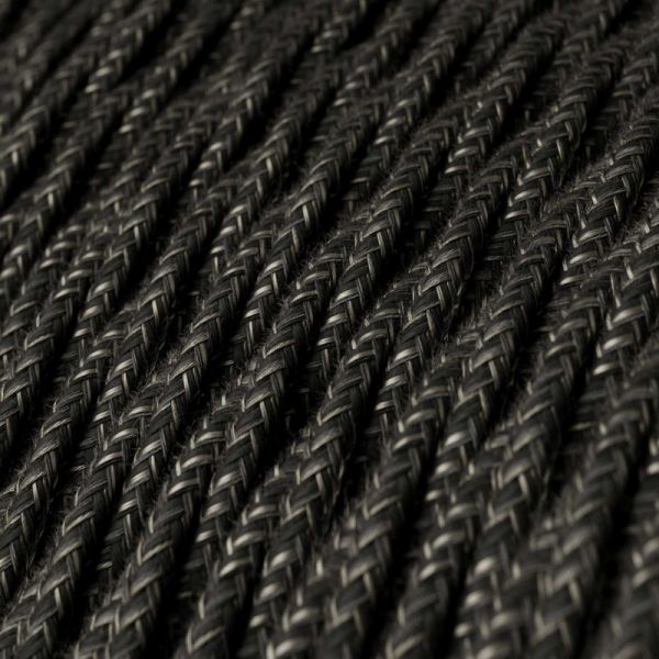Textilkabel Naturgewebe 2x0.75mm / Anthrazit verdrillt