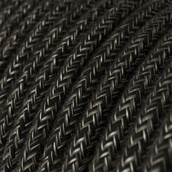Textilkabel Naturgewebe 2x0.75mm / Leinen Anthrazit