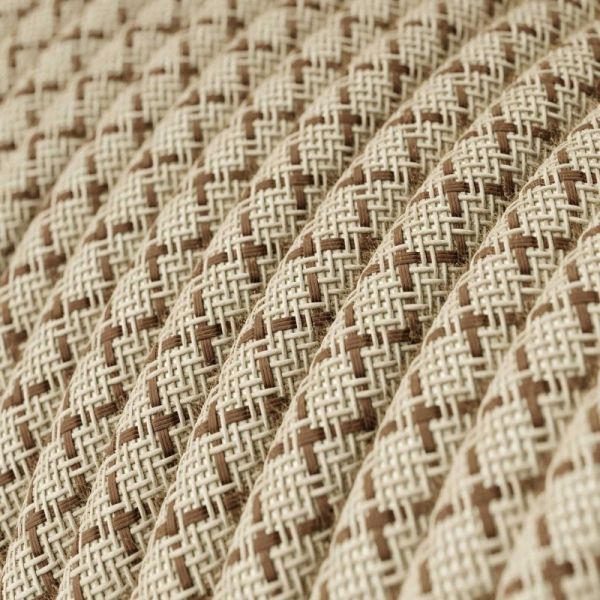 Textilkabel Naturgewebe 2x0.75mm / Leinen Netzstruktur Braun