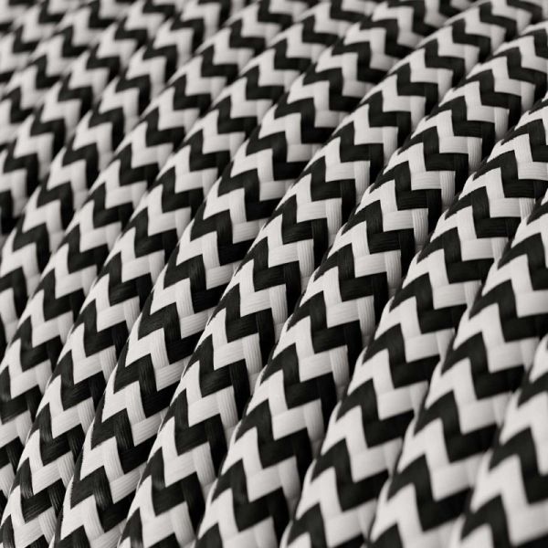 Textilkabel 2x0.75mm / Schwarz-Weiss zickzack