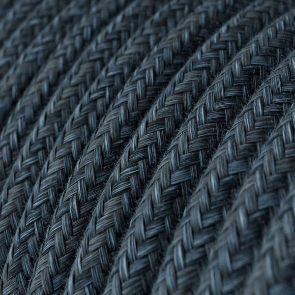Textilkabel Naturgewebe 2x0.75mm / Mirage Blau in Seideneffekt