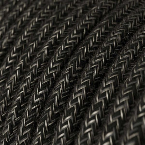 Textilkabel Naturgewebe 3x0.75mm / Leinen Anthrazit