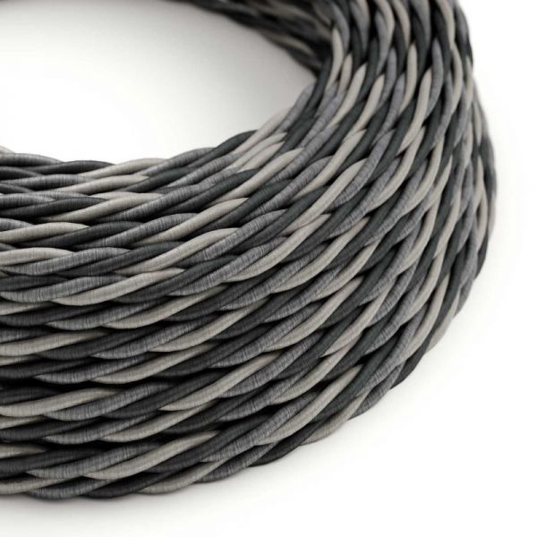 Textilkabel 3x0.75mm / Shades of Grey verdrillt